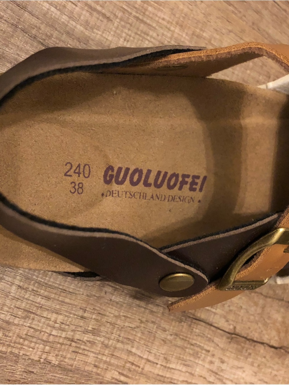Brown VeganLeather Buckle Clog Mule — Women’s Slip-On Comfort. Size 38